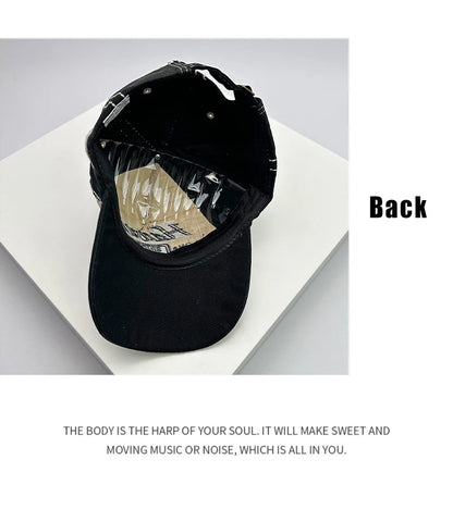 Koreanische Vintage-Waschung Baseballcaps für Herren und Damen aus Baumwolle, Snapback-Caps mit Stickerei, neue vielseitige Mode-Lettering-Freizeitcaps im Distressed-Look