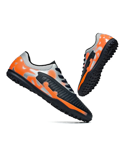 Chaussures de football TF pour adultes, semelle en caoutchouc résistante à l'usure pour terrain synthétique, chaussures de football légères en PU pour hommes, pour matchs sur gazon extérieur