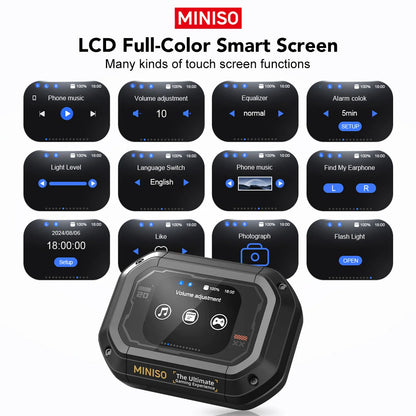 AI MINISO M98 Wireless Headphones OWS Sports Bluetooth Earphones Gaming Headset AI Translator Earbuds APP LCD Touch Screen IPX5