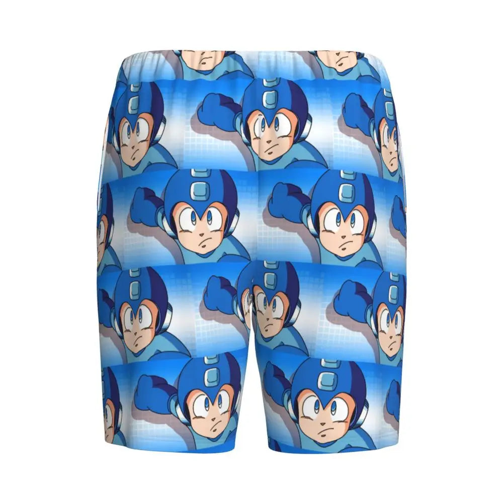 Custom Megaman Video Game Mega Man Short Pajama Pants Men Sleepwear Sleep Lounge Bottom Shorts Sleeping Pants