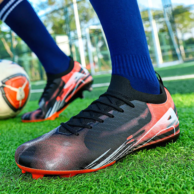 Chaussures de Football professionnelles à fond FG pour hommes, chaussures d'entraînement confortables et durables pour adultes, chaussures de Football à lacets pour adolescents