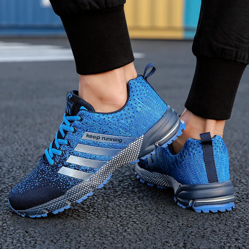 Men Running Shoes Mesh Fashion Sneakers Breathable Casual Sport Shoes Outdoor Walking Jogging Tennis Shoes Athletics Plus Size