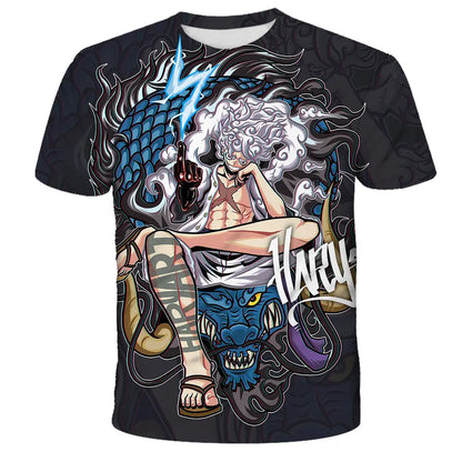 Fashion Kid Anime One Piece Luffy T Shirt Boy Clothing Kids Boys Tshirt Children T-shirt Summer Short Sleeve Tops Tees