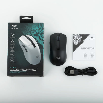 AULA SC590 PRO kablet/Bluetooth/2.4GHz trådløs gamingmus 20000 DPI og PAW3311-sensor med 1000 polling rate til Win/Mac/gaming