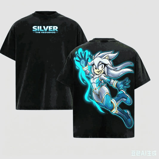 Sonic the Hedgehog Washed T-shirt 2026 New Model personality Clothes shirt Year round clothing Retro Fashion Vintage hot product