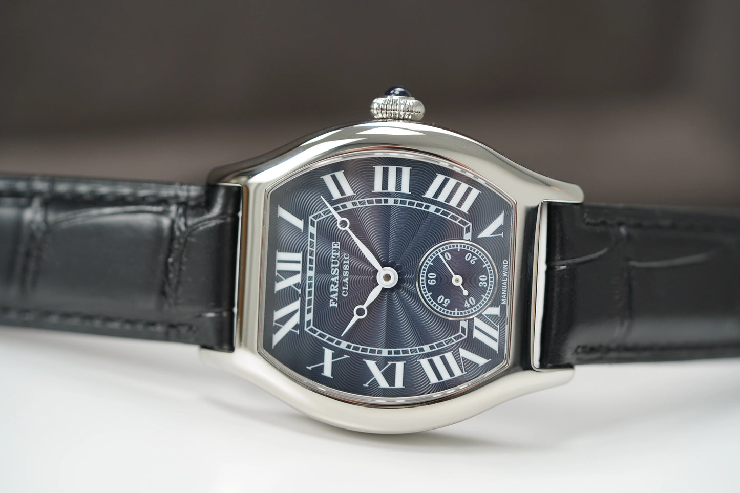 FARASUTE 36mm Retro Hangzhou Customized Manual Mechanical Movement Wristwatches Sapphire 5Bar Waterproof Watch Men reloj hombre