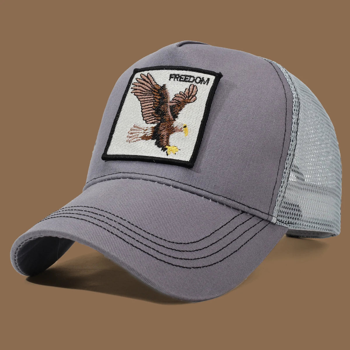 Unisex Trucker Cap with Eagle Embroidery & Applique - Suitable for Daily Casual Wear, Sports and Sun Protection