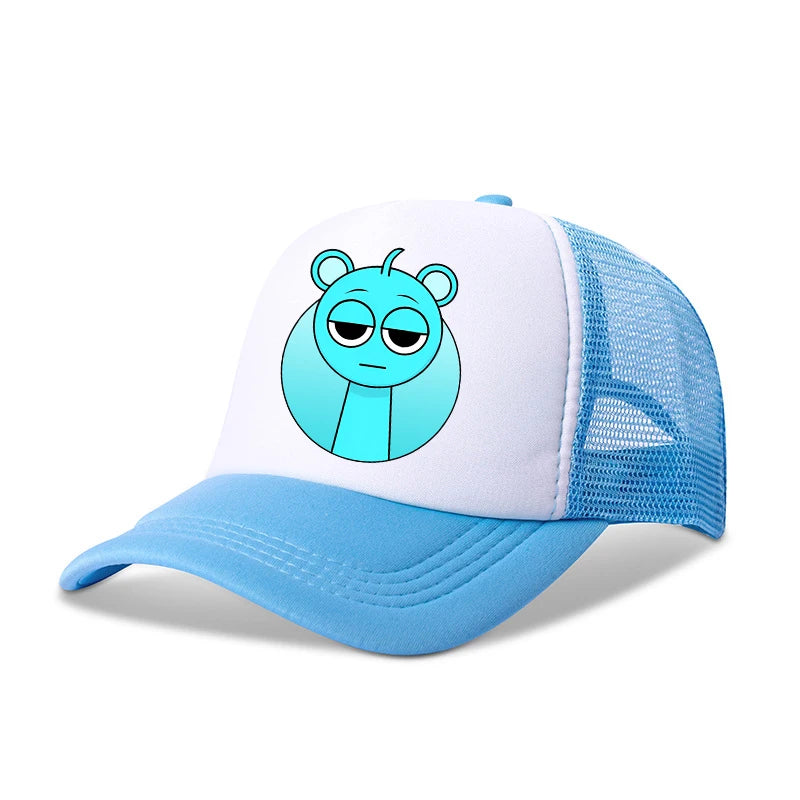 Casquettes de baseball Sprunkis pour garçons et filles : casquettes pour enfants à motif de dessins animés, casquettes hip-hop en maille respirante, casquettes mignonnes de style anime, casquettes anti-soleil, cadeaux d'anniversaire