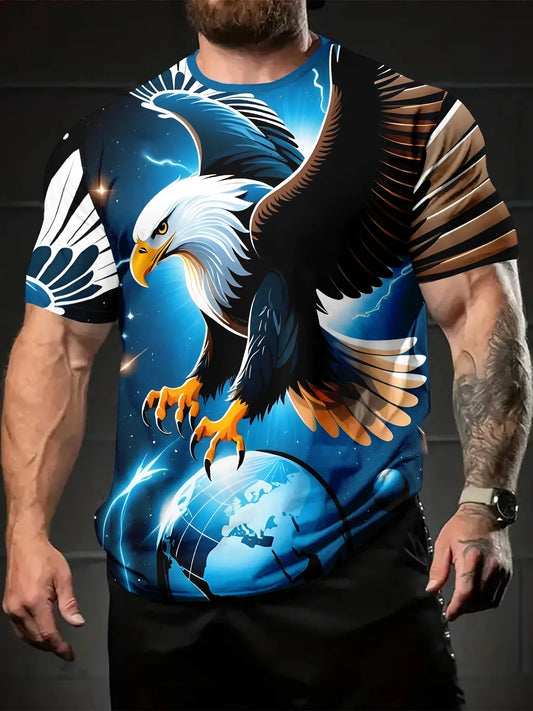 Fashion Eagle Graphic T Shirts Luxury T-Shirt Summer Men's T-Shirts Casual Tops Short Sleeve T-Shirt 3D Printing Men Clothing