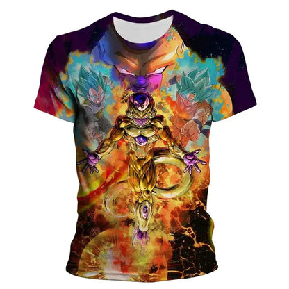206 Dragon Ball Style Anime Men's 3D Printed T-shirt Summer Fashion Short Sleeved Women's Top New Casual Children's T-shirt