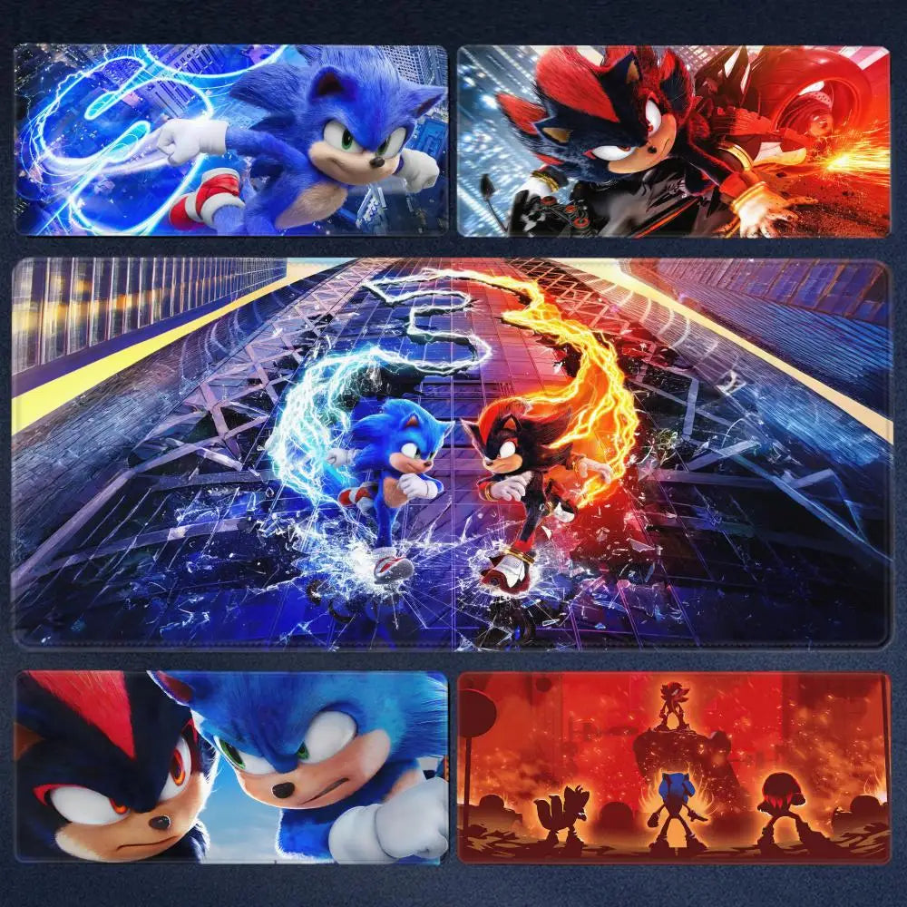 Anime Sonic The Hedgehog Mouse Mat Desk Mat With Pad Gaming Accessories Prime Gaming XXL Keyboard Pad Padding Mat