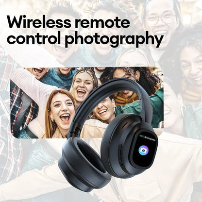 Auriculares inalámbricos Bluetooth con pantalla táctil LCD AI – Headset gaming con cancelación de ruido ANC, graves profundos y micrófono HD