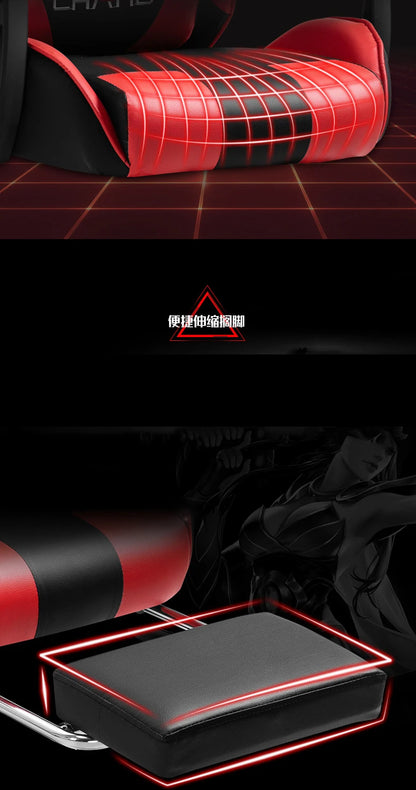 Ergonomic PU Leather Gaming Chair with Adjustable Height, Reclining Computer Chair, Swivel Office Chair for Home Office, Gaming & Study