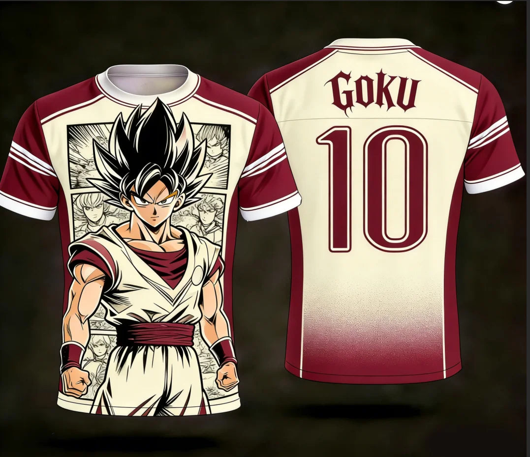 2026 Dragon Ball Official 3D Printed Wukong 10 Training Suit for Parent-child Sports, Quick Drying Fashion Short Sleeved T-shirt
