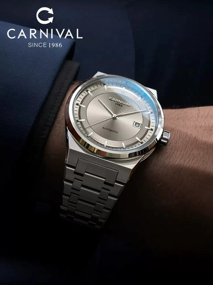 CARNIVAL Men's Mechanical Watch Brand Luxury Sapphire NH36 Movement Automatic Wrist Watches 50m Waterproof for Men
