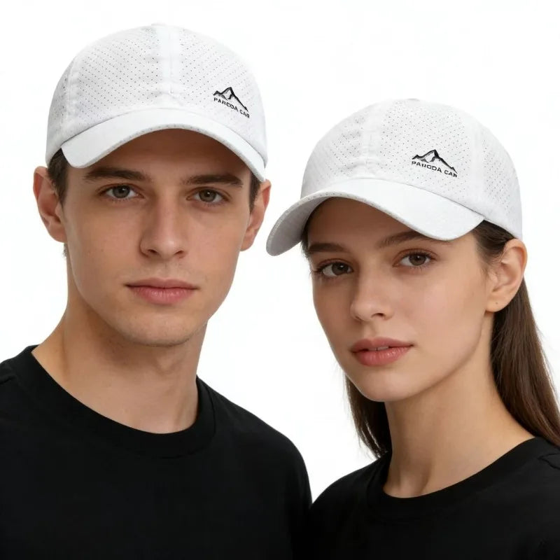 Unisex Perforated Running Cap - for Hiking&Outdoor Activities Quick Dry UV Protection Sports Hat  Lightweight Adjustable Sun Hat