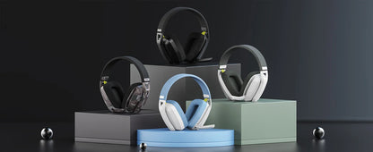 BINNUNE BW06 Casque Gamer Sans Fil Bluetooth 2.4GHz avec Micro pour PS5 PS4 PC Mac PlayStation, Headset Stéréo pour Joueurs
