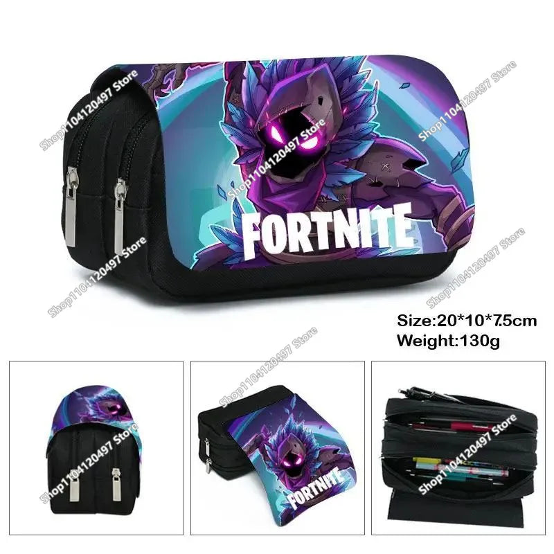 Fortnited Schüler-Federmäppchen mit großem Fassungsvermögen, Stiftetasche für Kinder, Spielzeug, Schulbedarf, Schreibwaren-Etui, Gaming-Geschenk für Jungen