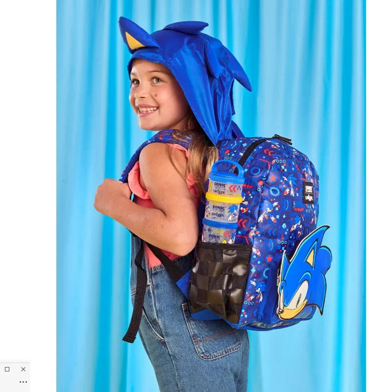 NEW High-quality Original Blue Boy Sonic Children's Backpack Cartoon Stress-relief Bag Hedgehog Anime Stationery Student Gift