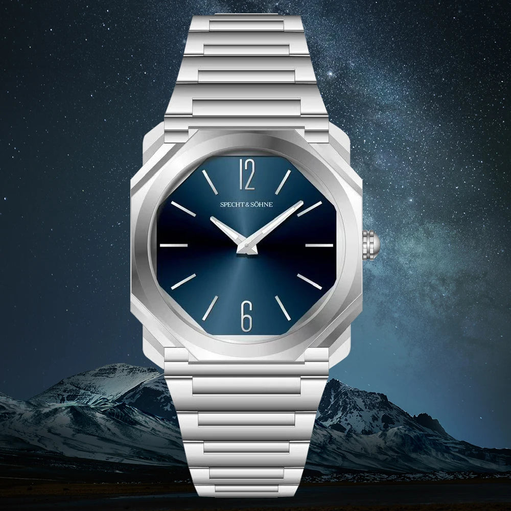 2026 Neue Mode 38MM Specht & Söhne ultraflache Quarzuhr für Herren, 316L-Edelstahluhr, Saphirglas, 50M wasserdicht