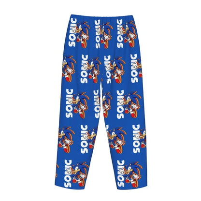 Custom Printed Womens Soniced Pajama Pants Hedgehog Game Sleepwear Sleep Lounge Bottoms with Pockets
