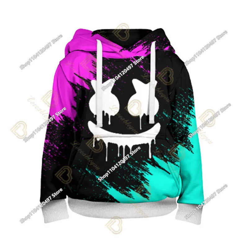 Bluza z kapturem Fortnite z nadrukiem dla dzieci 2-14Y, bluzy dla chłopców i dziewczynek, modna kurtka Harajuku, odzież dziecięca, gry, kostium cosplay