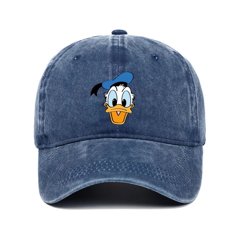Unisex Vintage Washed Mickey Minnie Print Baseball Cap for Men Women Cartoon Trucker Hat Adjustable Snapback Casual Hip Hop Hat