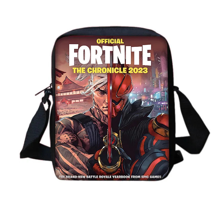 Mochila Escolar Infantil com Mala de Ombro e Estojos para Lápis, Malas Escolares com Design Hot Game-F-FortniteS para Rapazes e Raparigas, Melhor Presente