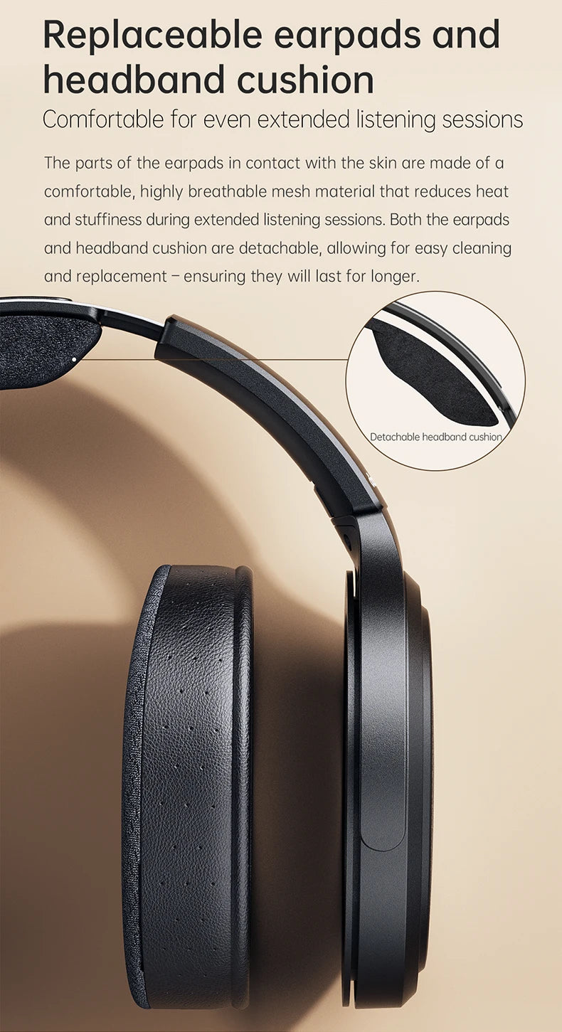 Auriculares audiófilos over-ear magnéticos planares FiiO JT7 – Driver de 95x86mm, headset HiFi con cable de 4.4mm y 3.5mm