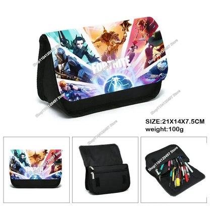 Anime-Federmäppchen Kawaii Fortnite Stifteetui mit großem Fassungsvermögen, wasserdichte Handheld-Cosplay-Stiftetasche, Büro-Schreibwaren, Geschenkspielzeug