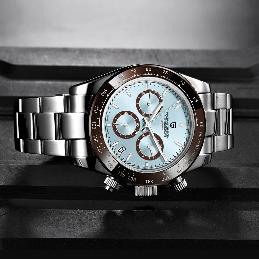 PAGANI DESIGN chronograafhorloge voor heren – Luxe quartz-polshorloge, verlicht en waterdicht.