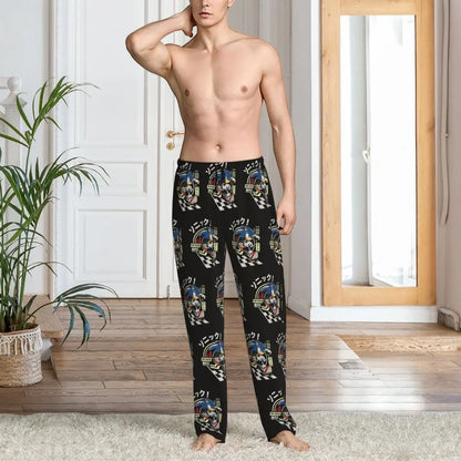Custom Print Men's Soniced Pajama Pants Hedgehog Game Sleepwear Sleep Lounge Bottoms with Pockets