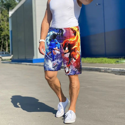 Custom Shadow The Hedgehog Sonic Poster Short Pajama Pants Men Sleepwear Sleep Lounge Bottom Shorts Sleeping Pants