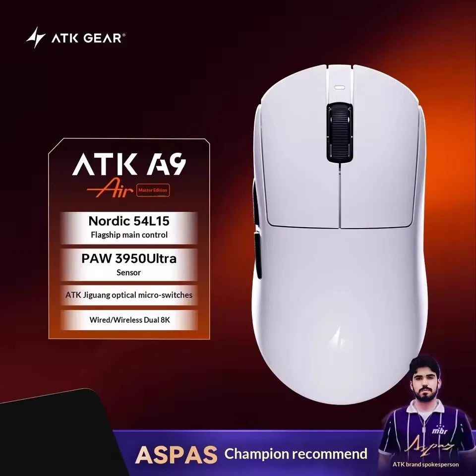 ATK Dragonfly A9 SE Plus Pro Max Ultra Wireless Gaming Mouse NearLink Ultra-lightweight Tri-mode Dual 8K Ergonomic E-sports Mice