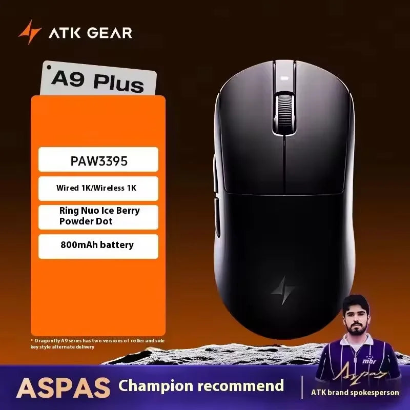 ATK A9 bezdrôtová herná myš s technológiou NearLink, ergonomická PAW3395, trojrežimová Bluetooth myš s nízkou latenciou pre e-šport a PC