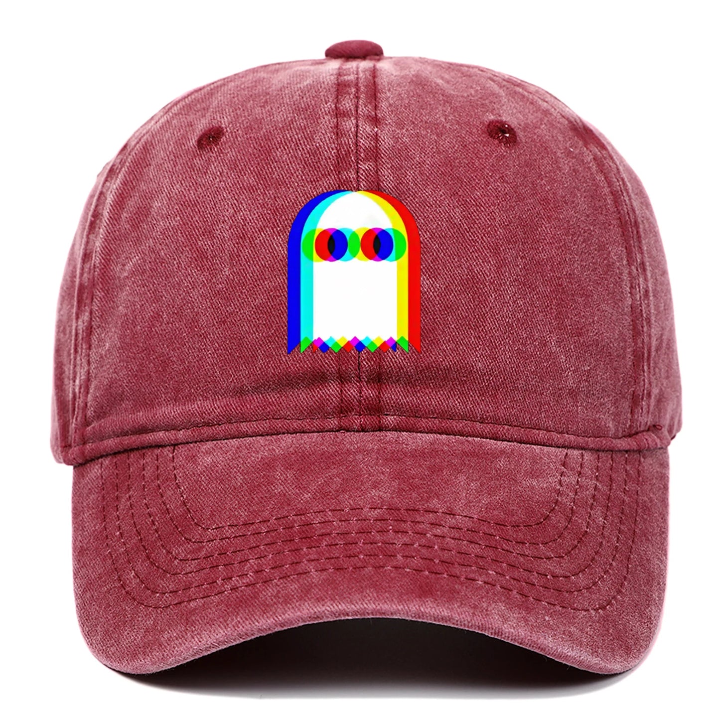 Colorful ghost print baseball cap suitable for daily dressing up and Halloween parties, adjustable outdoor sun protection hat