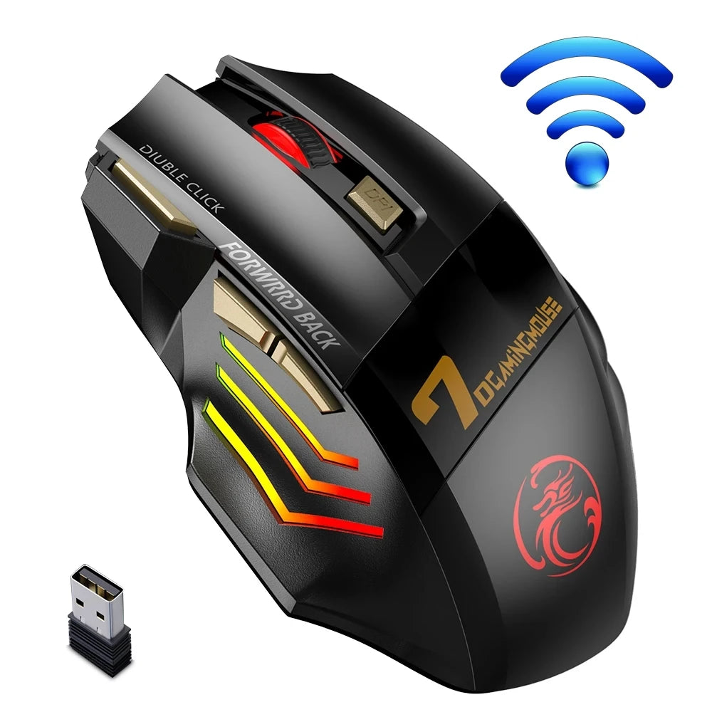 Wireless Bluetooth Mouse Wireless Mouse Rechargeable 7 Button RGB Gaming Mouse Gamer Ergonomic Mause LED Backlit PC Silent Mice