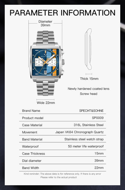Men's Watches 2025 New Hot Luxury Quartz Wrist Watch Japan VK64 Chronograph Trendy Sport Waterproof