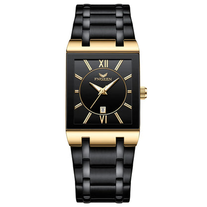 Luxuriöse BINBOND-Herrenarmbanduhr mit präzisem Quarzwerk, Leuchtzeiger, wasserdicht, automatische Datumsanzeige, aus strapazierfähigem Edelstahl, lässiger Stil.