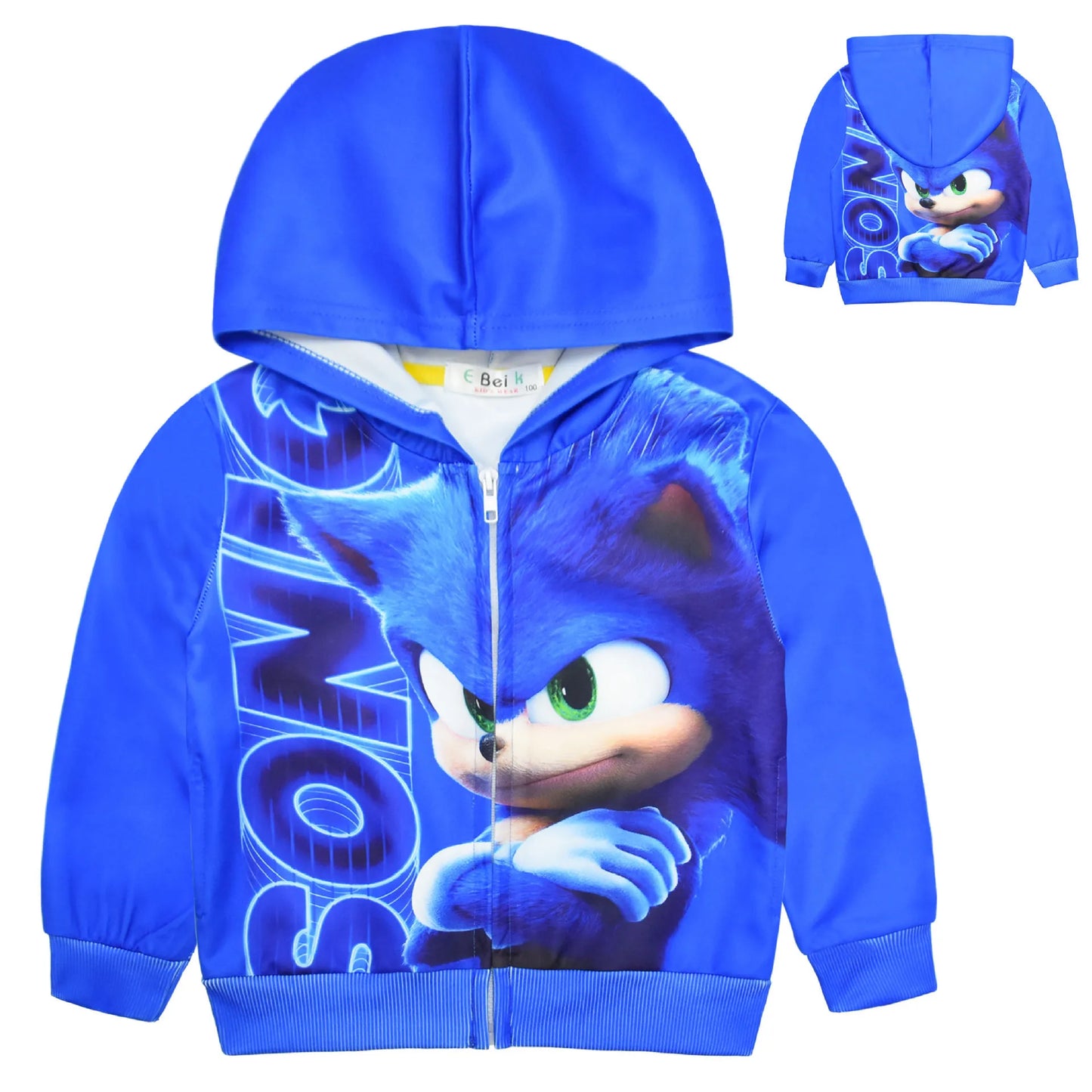 Unisex Child Sonic the Hedgehog Costume Hoodie Hooded Sweatshirt Blue Top for Halloween Cosplay Party Costumes