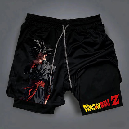 Fashion Dragon Anime GOKU Peripheral Printed Double Layer Shorts Latest Spring and Summer Sports Men's Loose Breathable Pants
