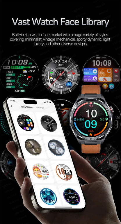 Smart Watch Men High-end Health Blood Pressure Blood Oxygen Lipids Uric Acid Sapphire Smart Watches Ai GPT Custom Dial ECG 2026