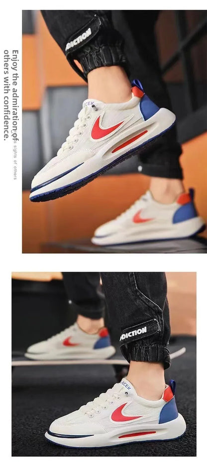 Comfortable Breathable Mesh Sports Shoes, Men's Casual Style, Lightweight Versatile Plain Color, Spring Summer Autumn Seasonal Wear