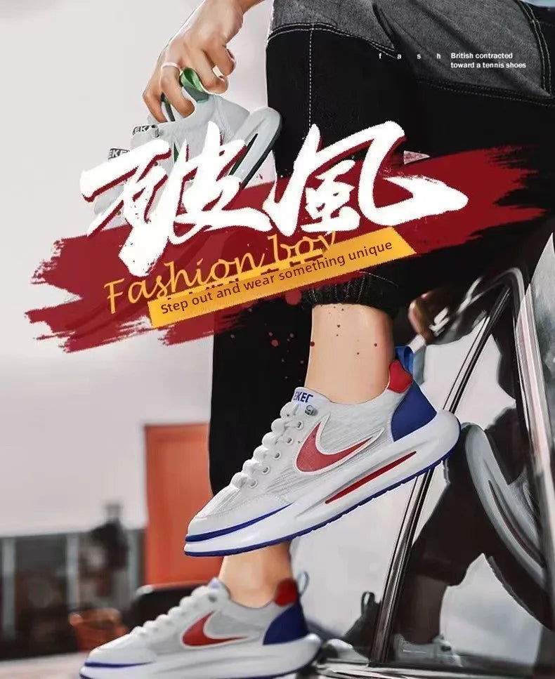 Comfortable Breathable Mesh Sports Shoes, Men's Casual Style, Lightweight Versatile Plain Color, Spring Summer Autumn Seasonal Wear