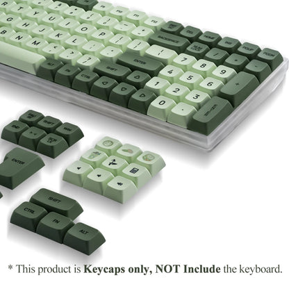 Conjunto de 125 teclas XDA PBT Matcha Green para teclado mecânico de 61/64/68/75/87/98/104/108 teclas, compatível com Cherry/Gateron/Otemu/Kailh