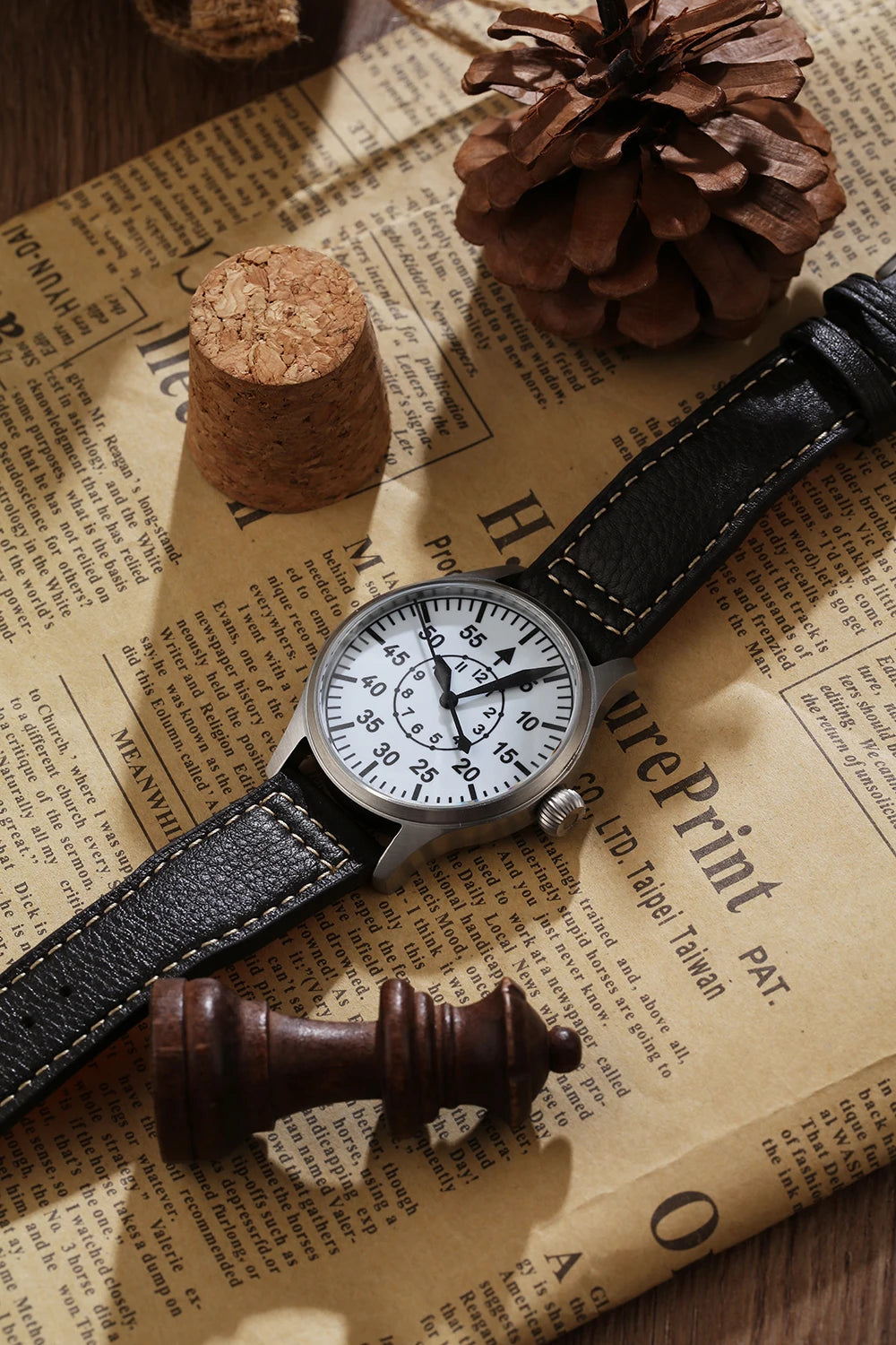 【Escapement Time】Automatische Fliegeruhr mit Uhrwerk, Typ-B- oder Typ-A-Zifferblatt in Schwarz, 40mm-Gehäuse, wasserdicht bis 100M