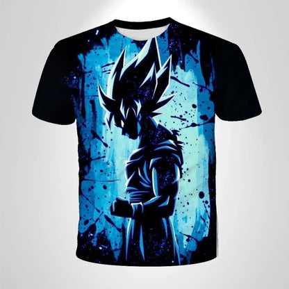 2026 Children's Breathable Short-sleeved Japanese Anime Dragon Ball Z Goku Goku Saiyan Men's Short-sleeved T-shirt,Sports Top