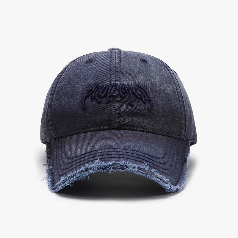 Casquette de baseball pour homme à broderie en 3D, en tissu souple, à bords irréguliers, style européen et américain, polyvalente et ajustable