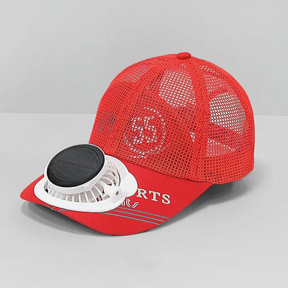 Solar Powered Charge Fan Baseball Cap Adults Summer Outdoor Camping Fishing Sun Shading  Duck Tongue Mesh Cap Father's Day Gifts