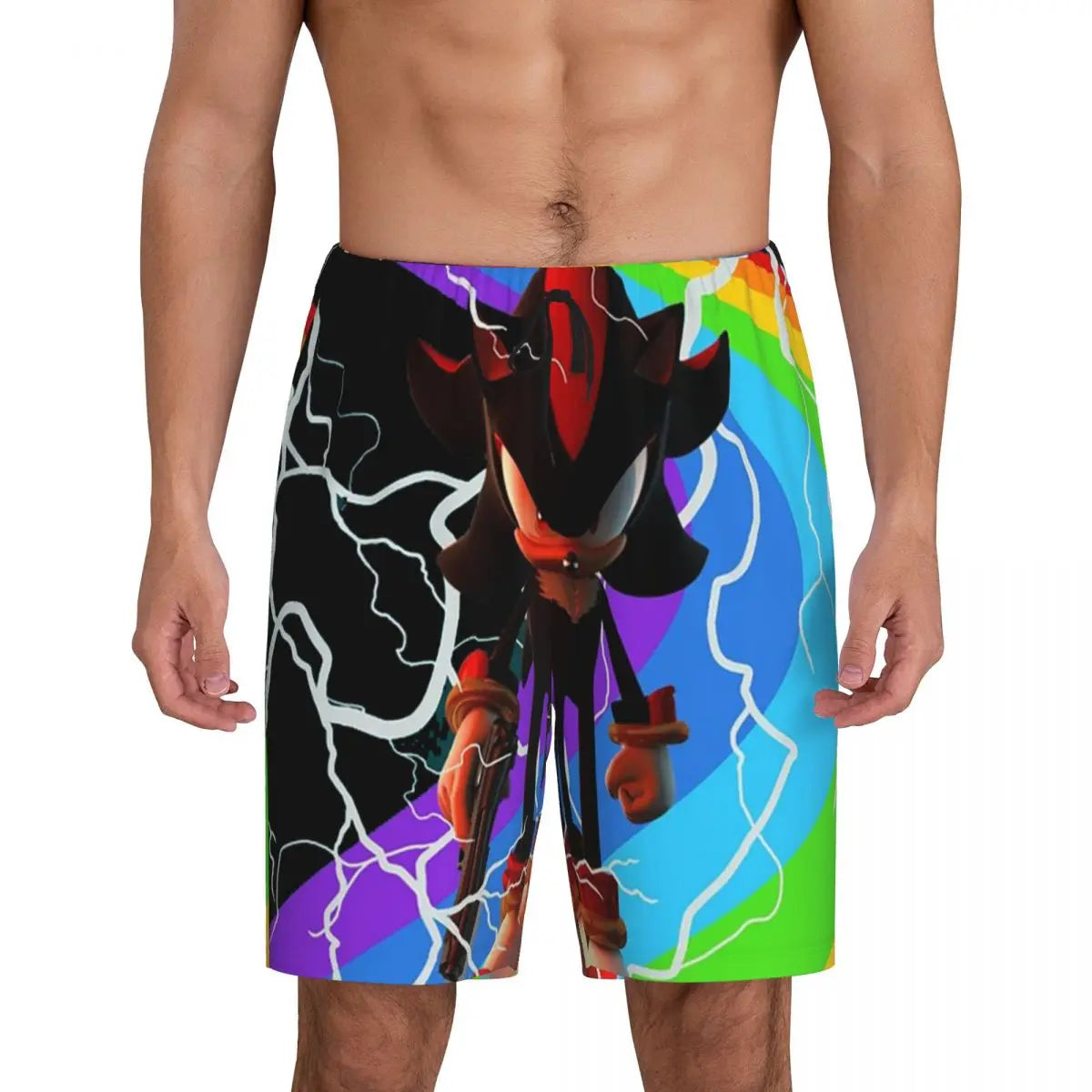 Custom Shadow The Hedgehog Sonic Poster Short Pajama Pants Men Sleepwear Sleep Lounge Bottom Shorts Sleeping Pants